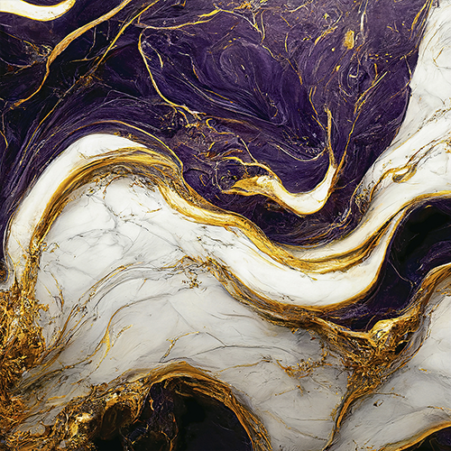 Adesivo Papel de Parede - Mármore Roxo, Branco e Dourado